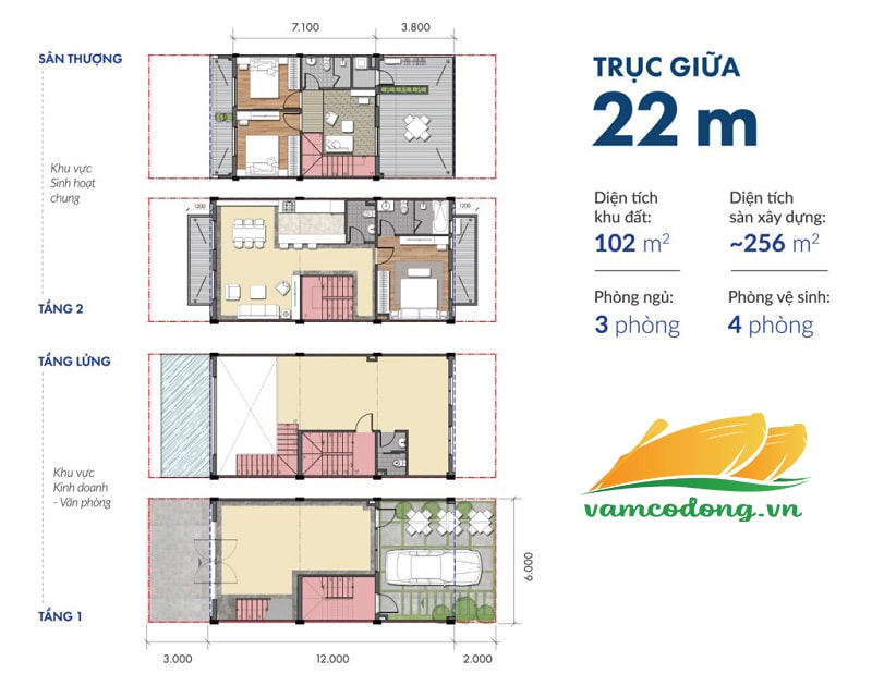 Mặt bằng shophouse trục đường 22m Bến du thuyền