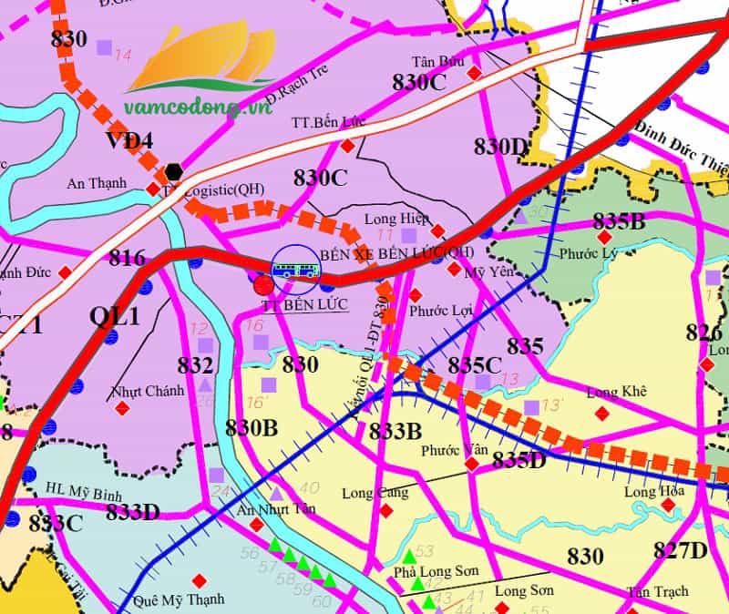 Quy hoạch Đường tỉnh 830E (Vành đai 4) đoạn qua Thị trấn Bến Lức