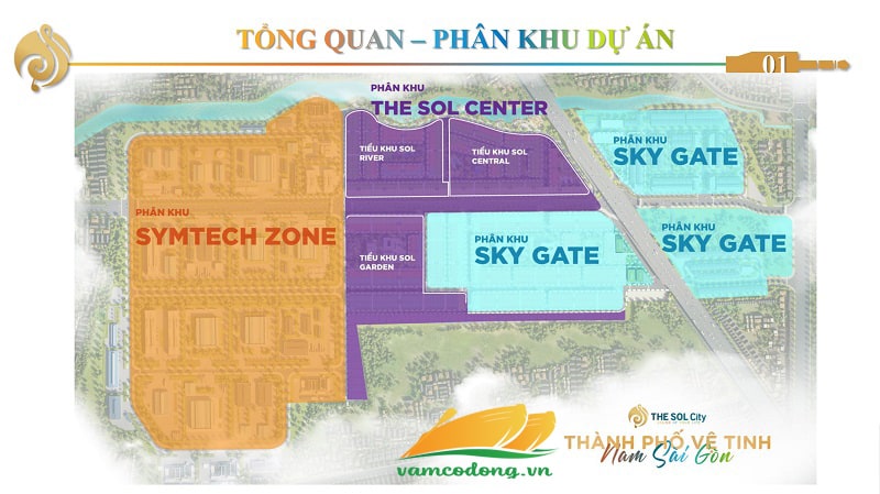 Mặt bằng phân khu dự án The Sol City