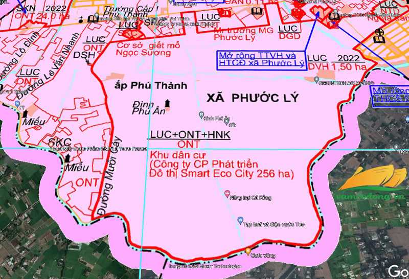 Quy hoạch đất đai xã Phước Lý