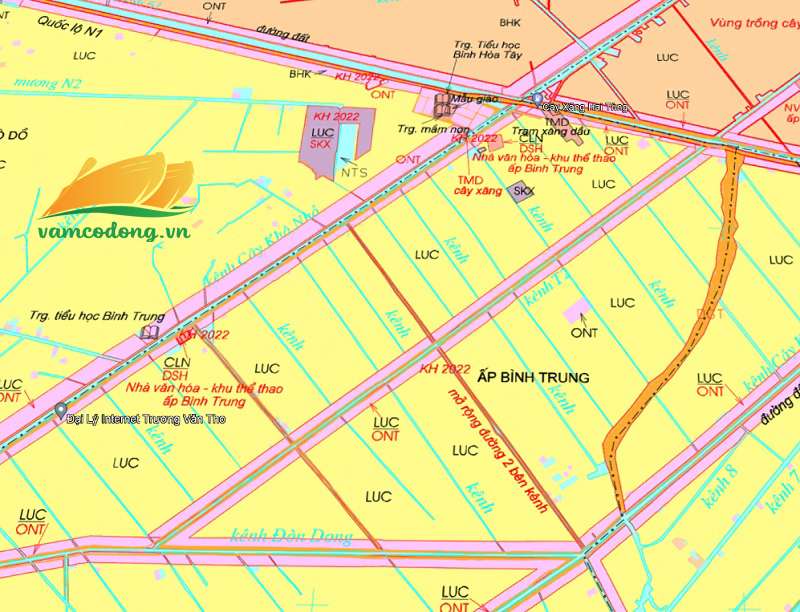 Quy hoạch sử dụng đất xã Bình Hòa Trung