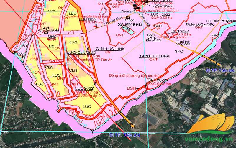 Quy hoạch sử dụng đất xã Mỹ Phú huyện Thủ Thừa