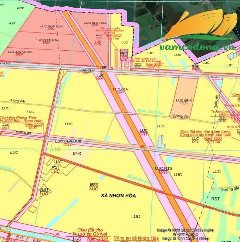 Quy hoạch sử dụng đất xã Nhơn Hòa