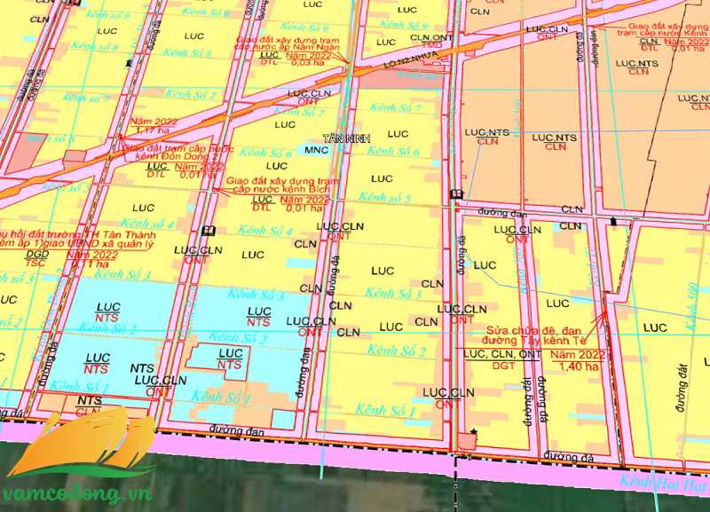Quy hoạch sử dụng đất xã Tân Ninh