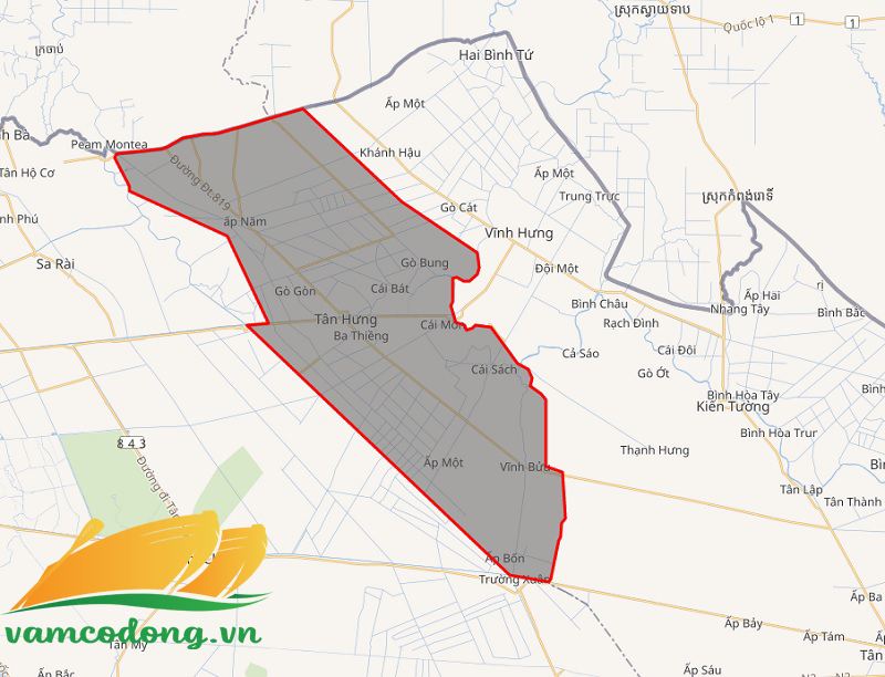Bản đồ huyện Tân Hưng