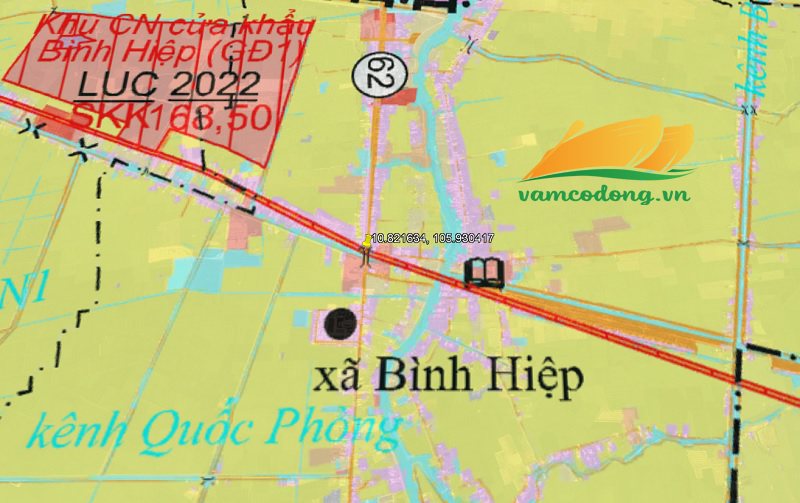 Trên địa phận xã Bình Hiệp (Thị xã Kiến Tường), Quốc lộ N1 mở mới đến nút giao với Quốc lộ 62 tại tọa độ (10.821027, 105.930411) sau đó đi trùng với Đường tỉnh 831 hiện hữu.