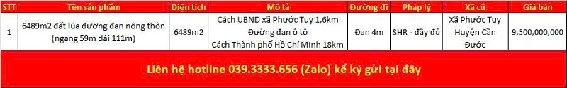 Danh sách bất động sản đang rao bán tại xã Cần Đước tỉnh Tây Ninh (Long An)