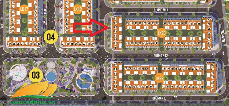 Nền LK20-06 dự án Vietuc Varea