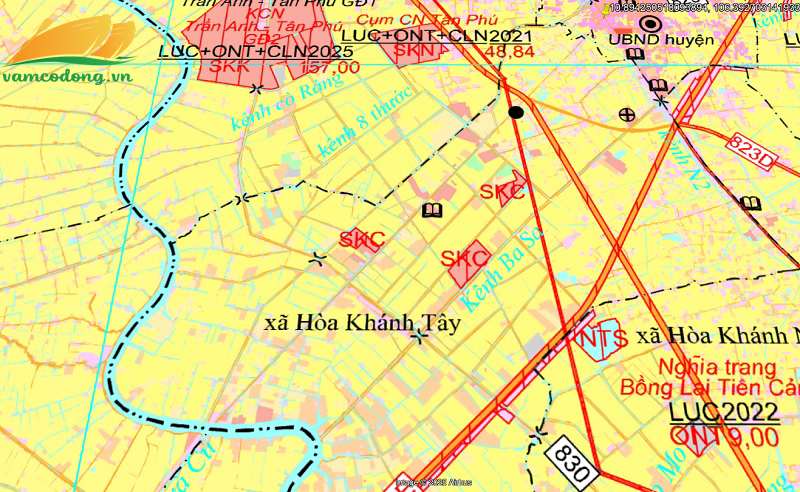 Bản đồ quy hoạch đường tỉnh 823