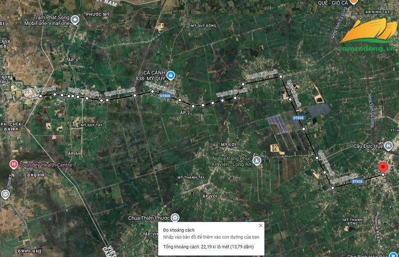 Hình vẽ vệ tinh đường tỉnh 838