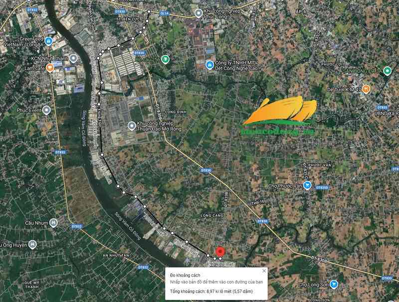 Hình vẽ vệ tinh đường tỉnh 830B