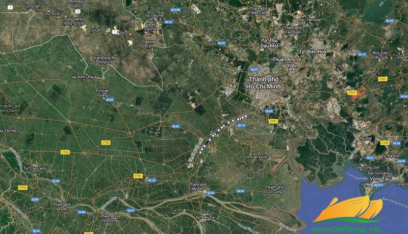 Hình vẽ vệ tinh Cao tốc TPHCM - Trung Lương