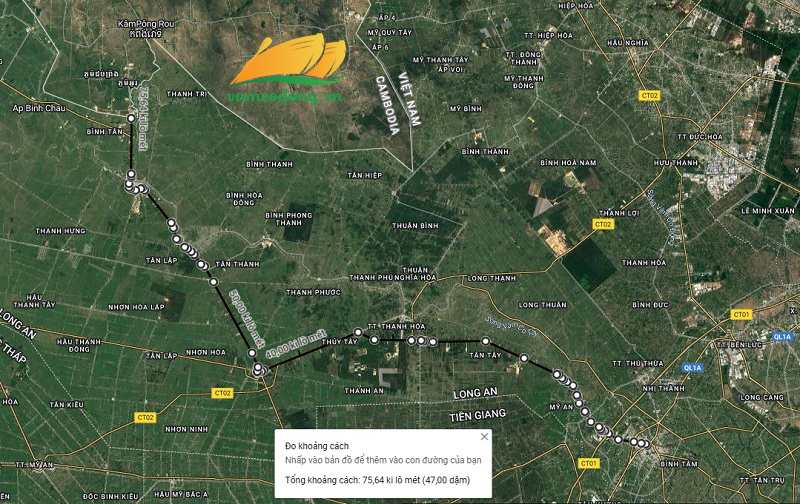 Hình vẽ vệ tinh Quốc lộ 62