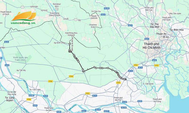 Hình vẽ vệ tinh Quốc lộ 62