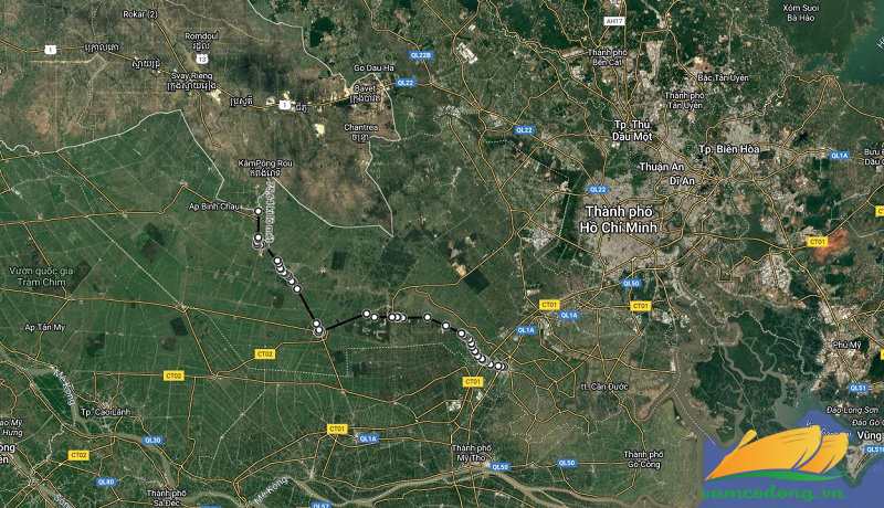 Hình vẽ vệ tinh Quốc lộ 62