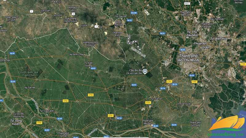 Hình vẽ vệ tinh Quốc lộ 14C