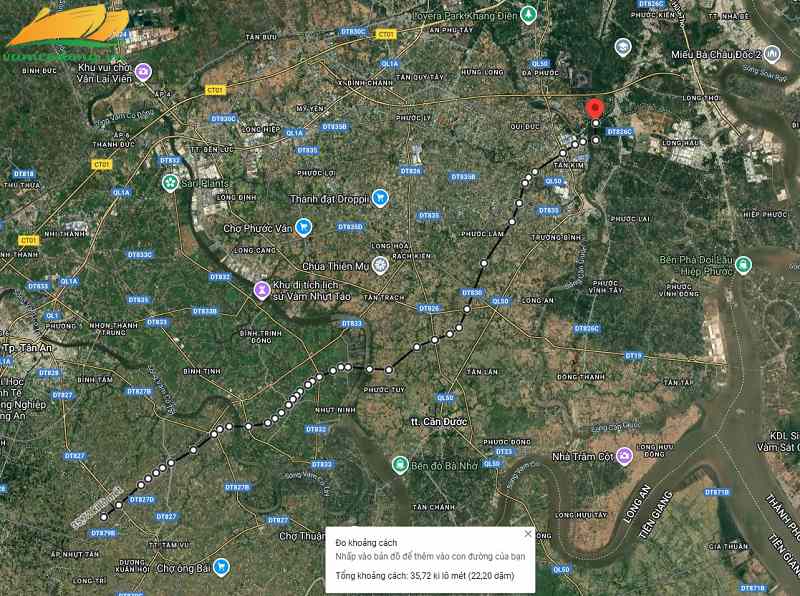 Hình vẽ vệ tinh đường tỉnh 827E