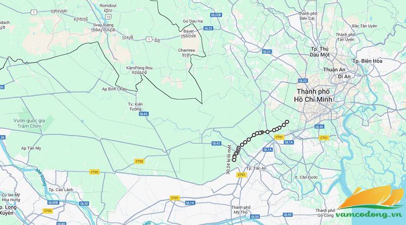 Hình vẽ vệ tinh đường Phú An Thạnh - Mỹ An