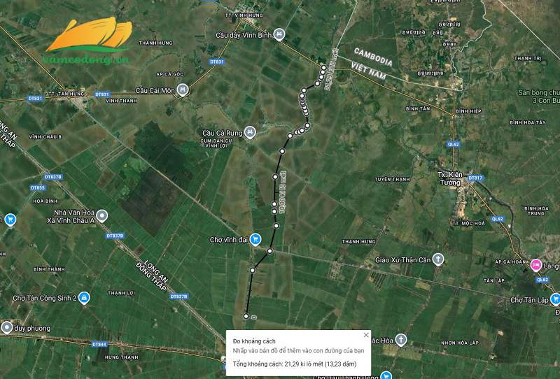 Hình vẽ vệ tinh đường Vĩnh Bữu Vĩnh Đại Vĩnh Bình