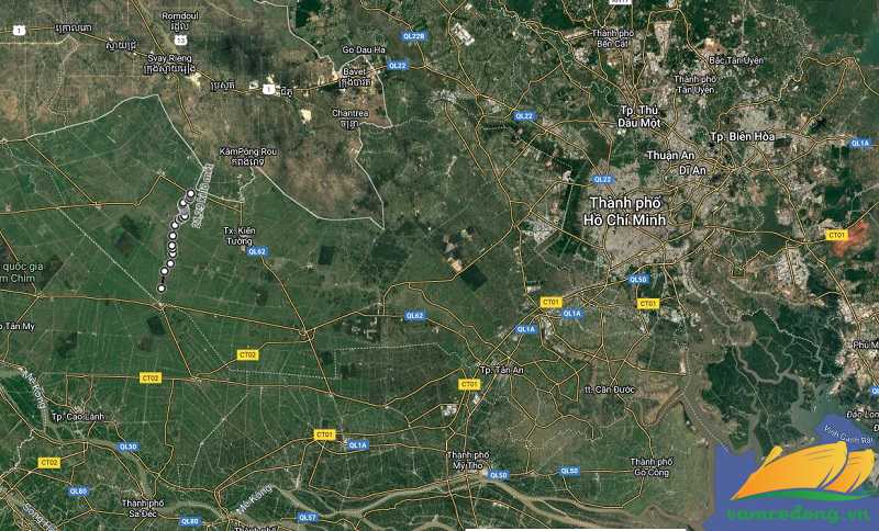 Hình vẽ vệ tinh đường Vĩnh Bữu Vĩnh Đại Vĩnh Bình