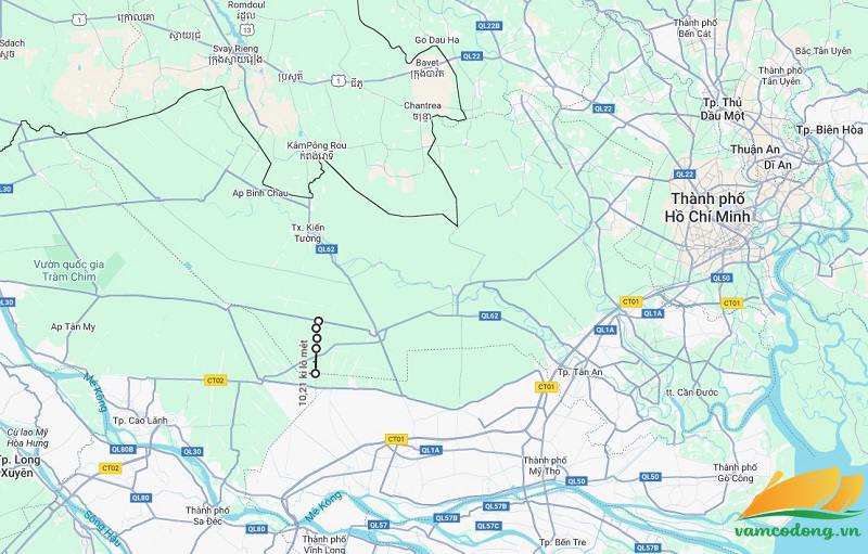 ình vẽ vệ tinh đường Tân Thạnh - Cái Bè