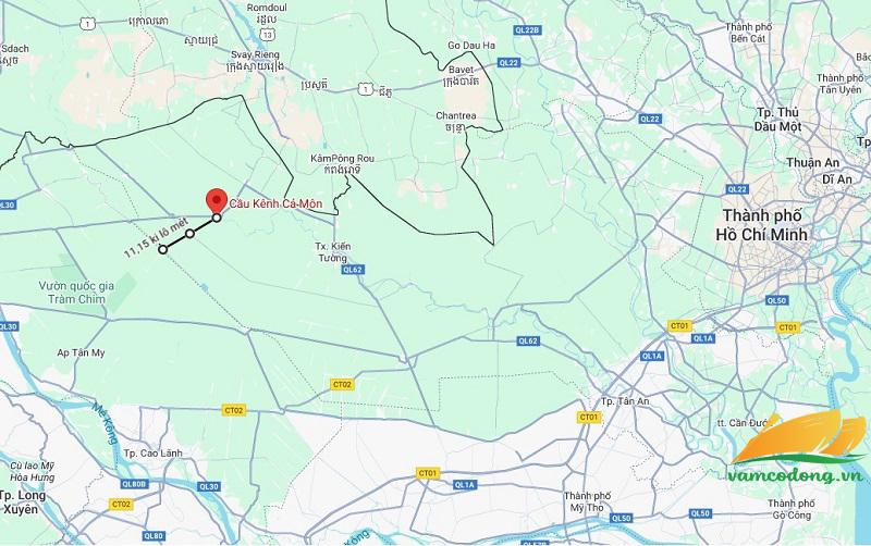 Hình vẽ vệ tinh đường cặp kênh Cả Môn