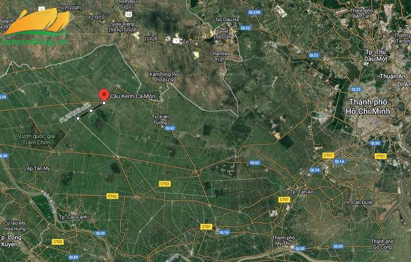 Hình vẽ vệ tinh đường cặp kênh Cả Môn