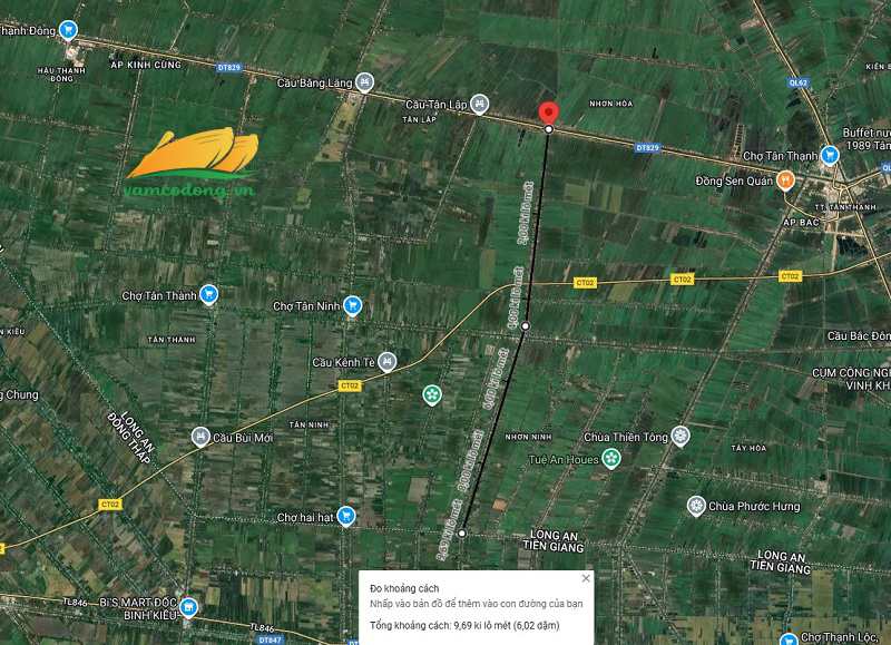 Hình vẽ vệ tinh đường Tân Thạnh Hậu Mỹ Bắc