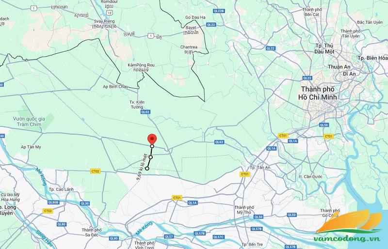 Hình vẽ vệ tinh đường Tân Thạnh Hậu Mỹ Bắc