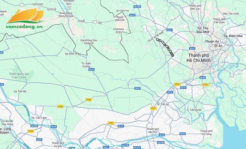 Hình vẽ vệ tinh đường Đức Hòa Thượng Tân Hội