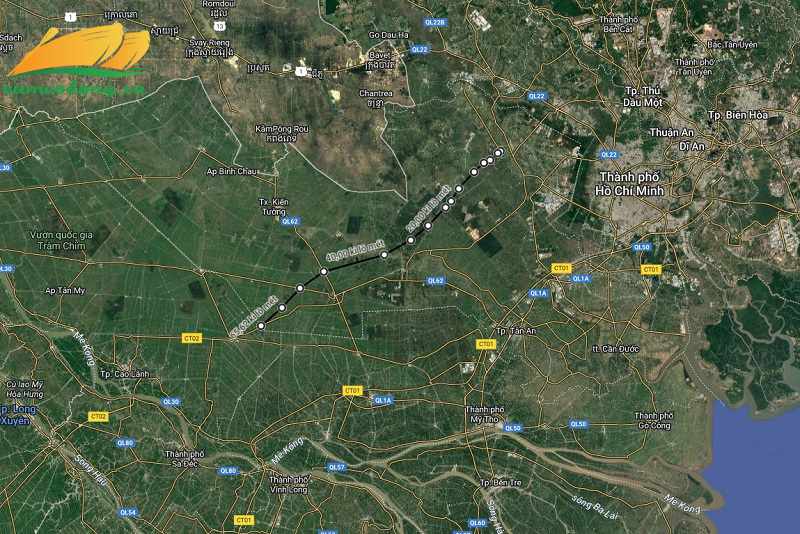 Hình vẽ vệ tinh Cao tốc Bắc Nam phía Tây