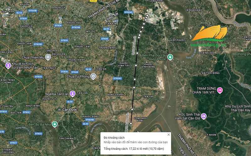 Hình vẽ vệ tinh đường tỉnh 826D