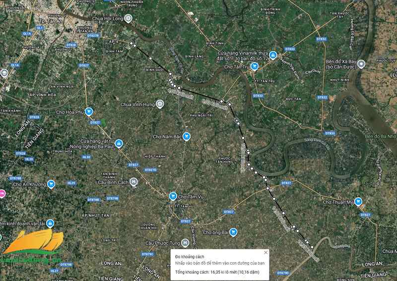 Hình vẽ vệ tinh đường tỉnh 827B