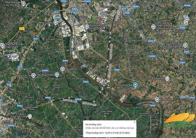 Hình vẽ vệ tinh đường tỉnh 833B