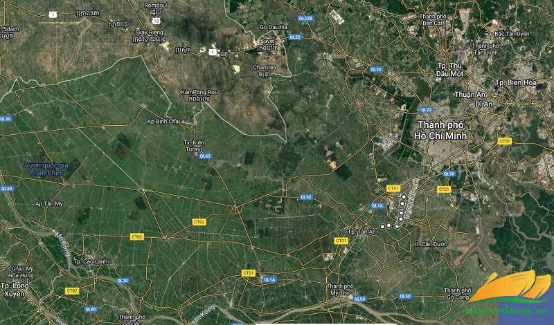 Hình vẽ vệ tinh đường tỉnh 833B