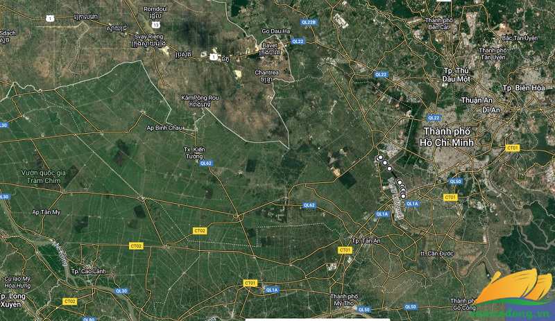 H&igrave;nh vẽ vệ tinh đường Hựu Thạnh - T&acirc;n Bửu