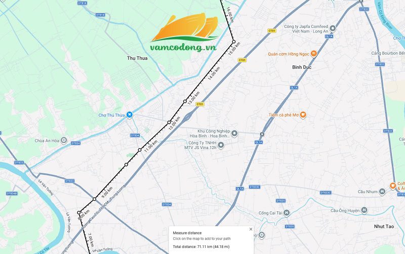 Trục kết nối Long An - T&acirc;n Ninh tr&ecirc;n địa phận x&atilde; Thủ Thừa